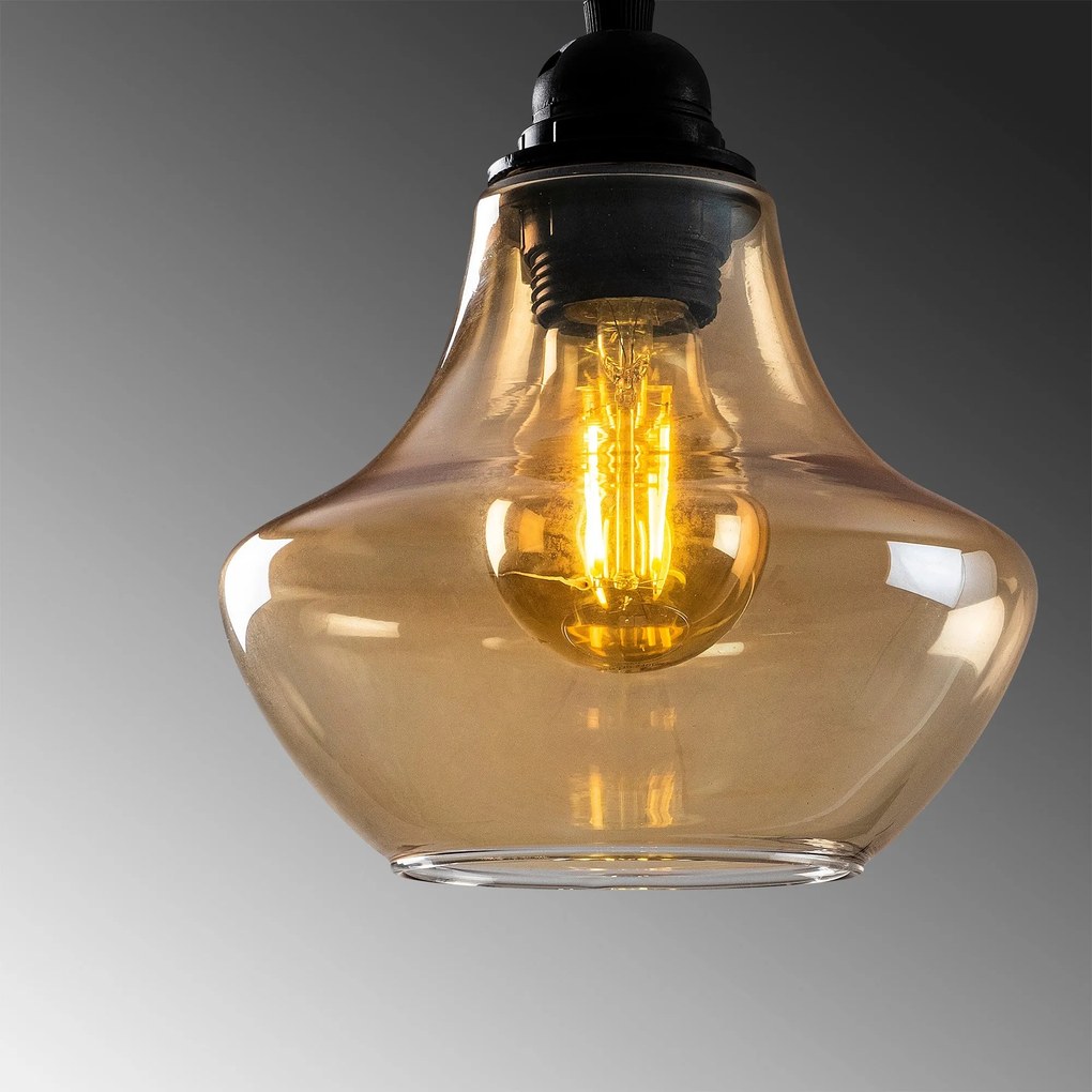 Candeeiro Suspenso Gold – Dourado e Preto – 65 x 17 cm