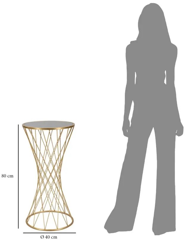 MESA DE APOIO DOURADA Ø 40X80 CM