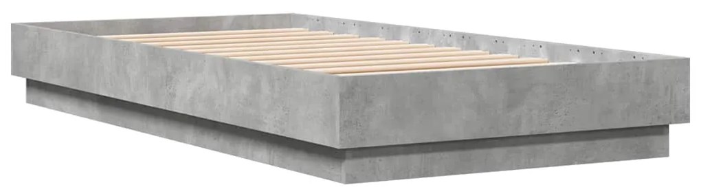 Estrutura de cama 90x190 cm derivados de madeira cinza cimento