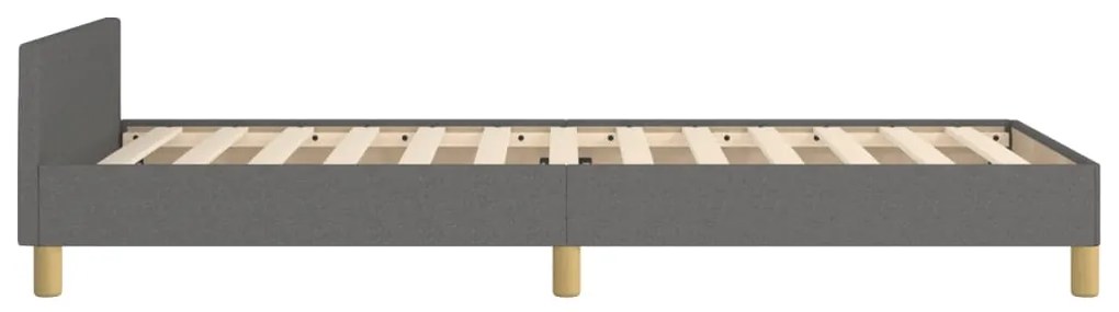 Estrutura de cama sem colchão 90x190 cm tecido cinzento-escuro