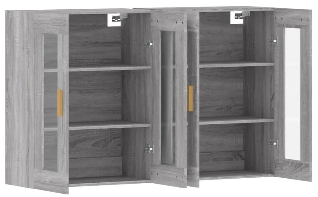 Móveis de parede 2 pcs derivados de madeira cinzento sonoma
