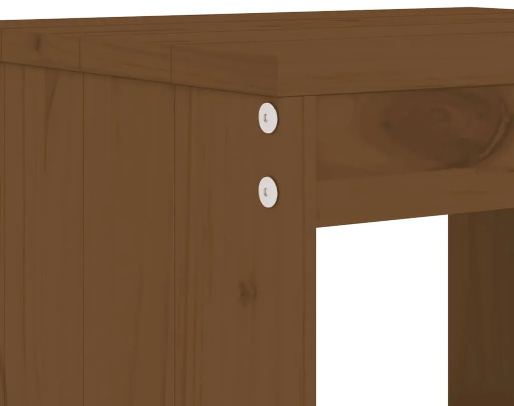 17 pcs conjunto de jantar para jardim pinho maciço castanho-mel