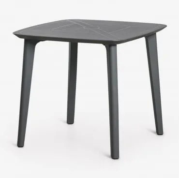 Mesa De Jardim Quadrada 85x85 Cm Em Polipropileno Scand Cinza Grafito - Sklum