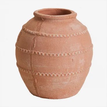 Vaso Decorativo Em Terracota Agnon Vermelho Sienna - Sklum