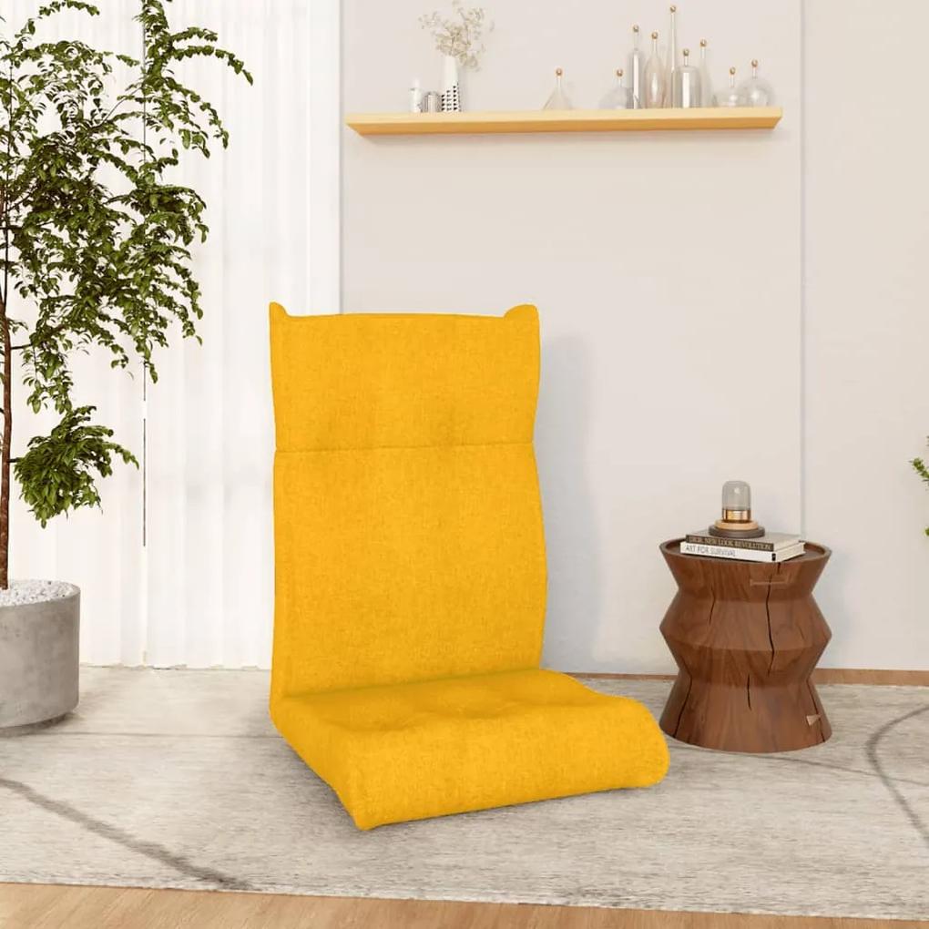 336601 vidaXL Colchão/cadeira de piso dobrável tecido amarelo mostarda
