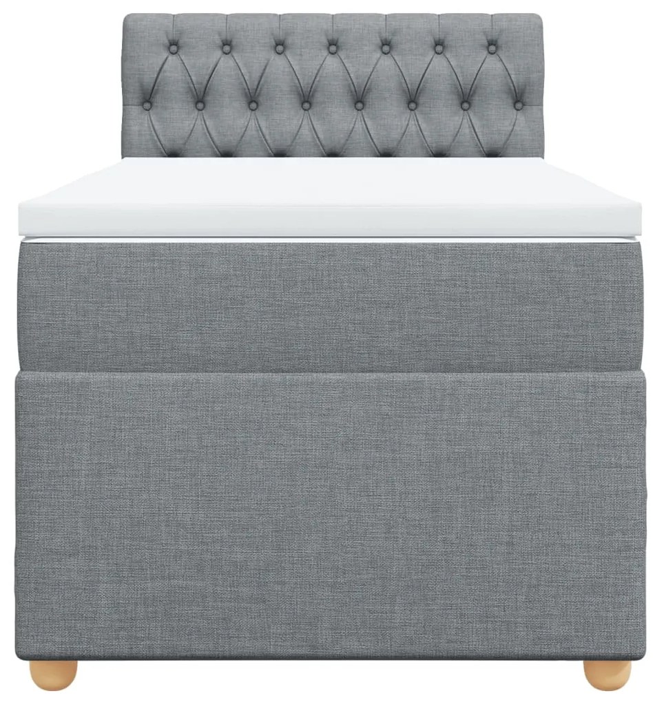 Cama com molas/colchão 90x190 cm tecido cinzento-claro