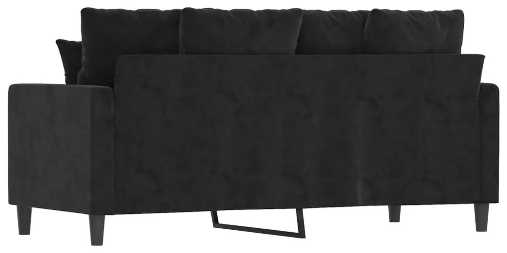 Sofá de 2 lugares veludo 140 cm preto