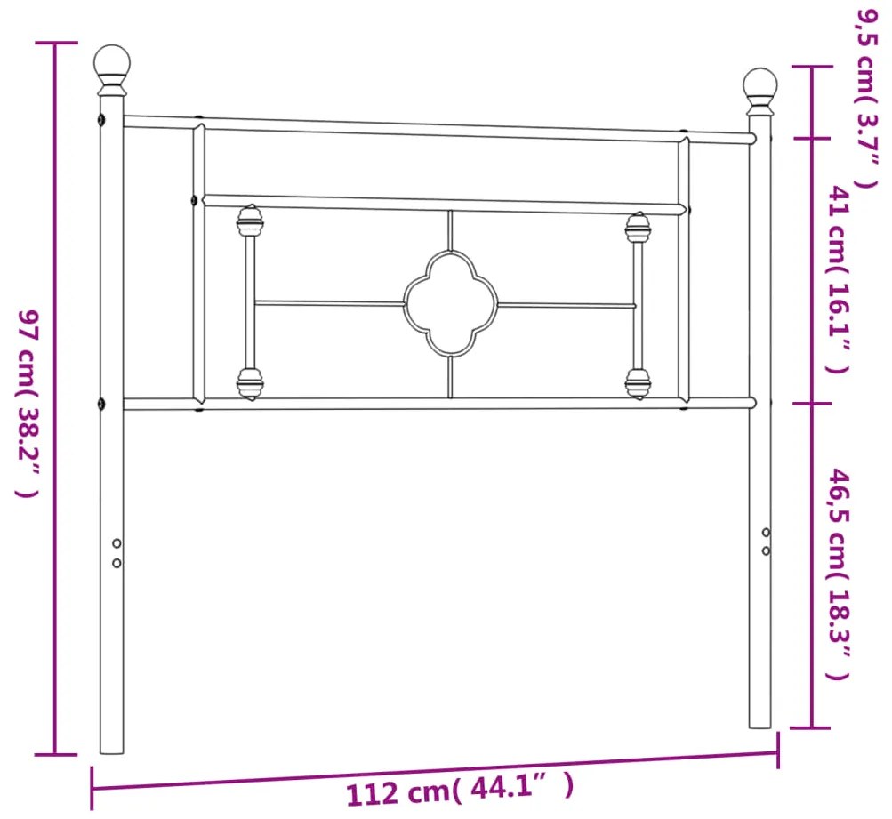 Cabeceira de cama 107 cm metal preto