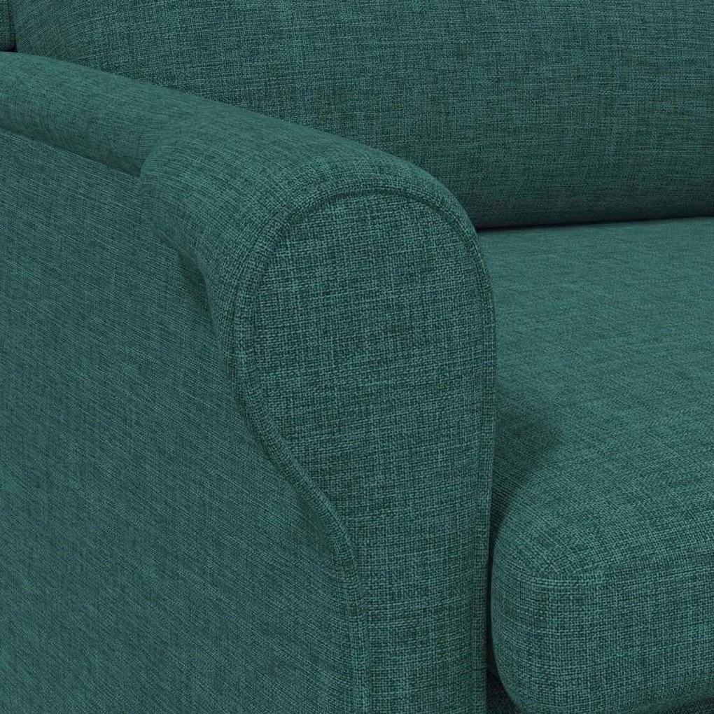 Poltrona Moderna Verde Escuro Tecido, Madeira Padrão Ergonómica