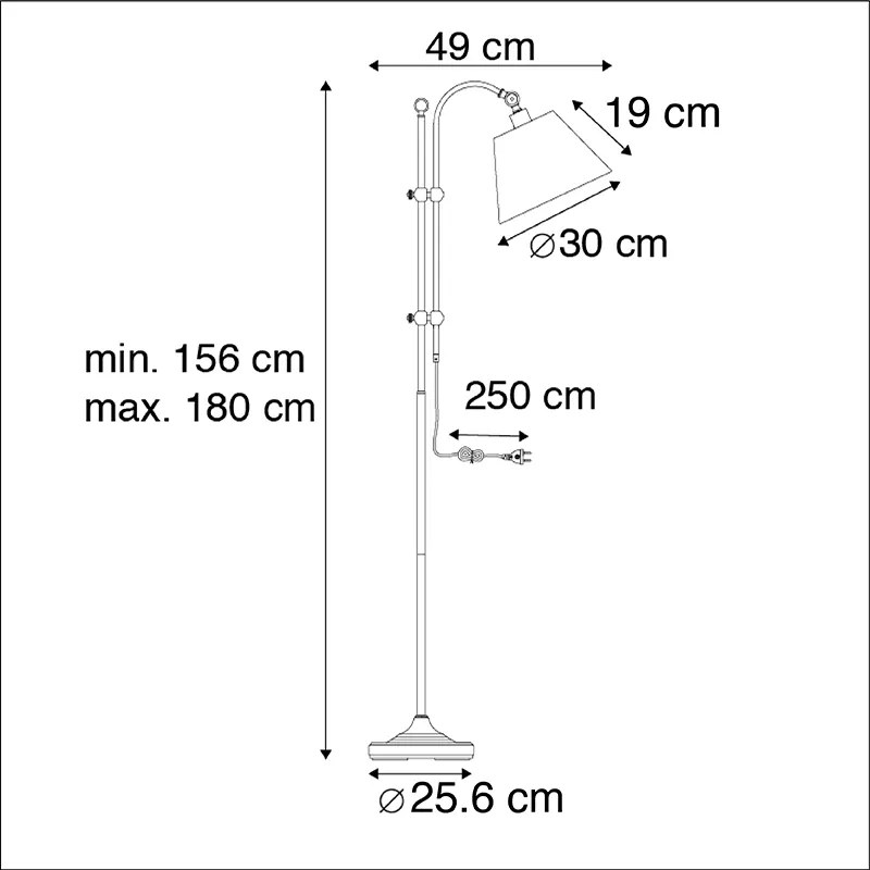 LED Candeeiro de pé clássico inteligente bronze branco lâmpada-Wifi A60 - ASHLEY Clássico / Antigo