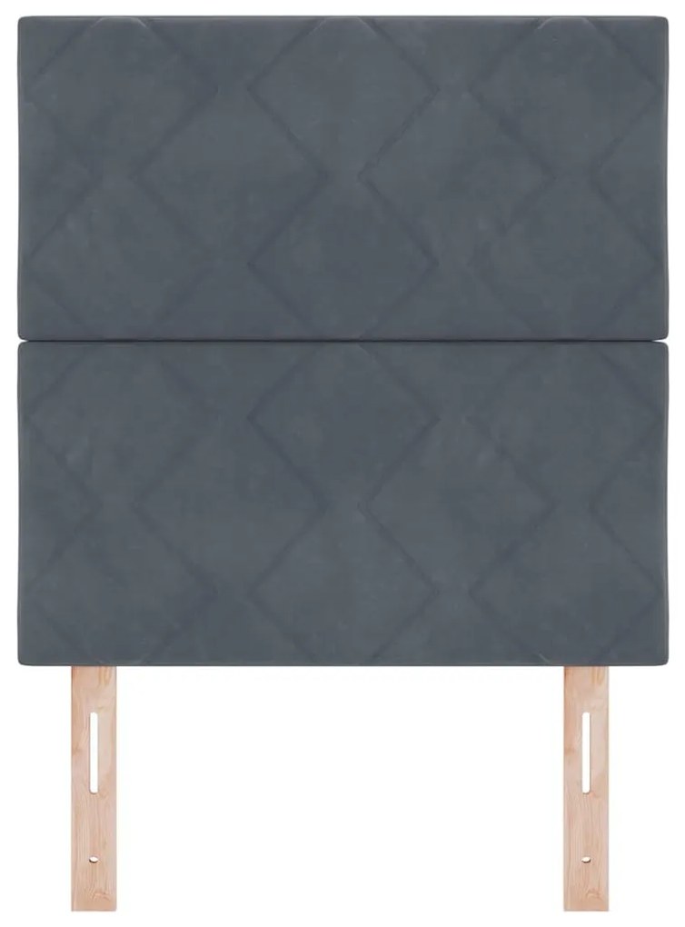 Cabeceira LED Blocos de Diamante Cinza Escuro 80 cm em Veludo