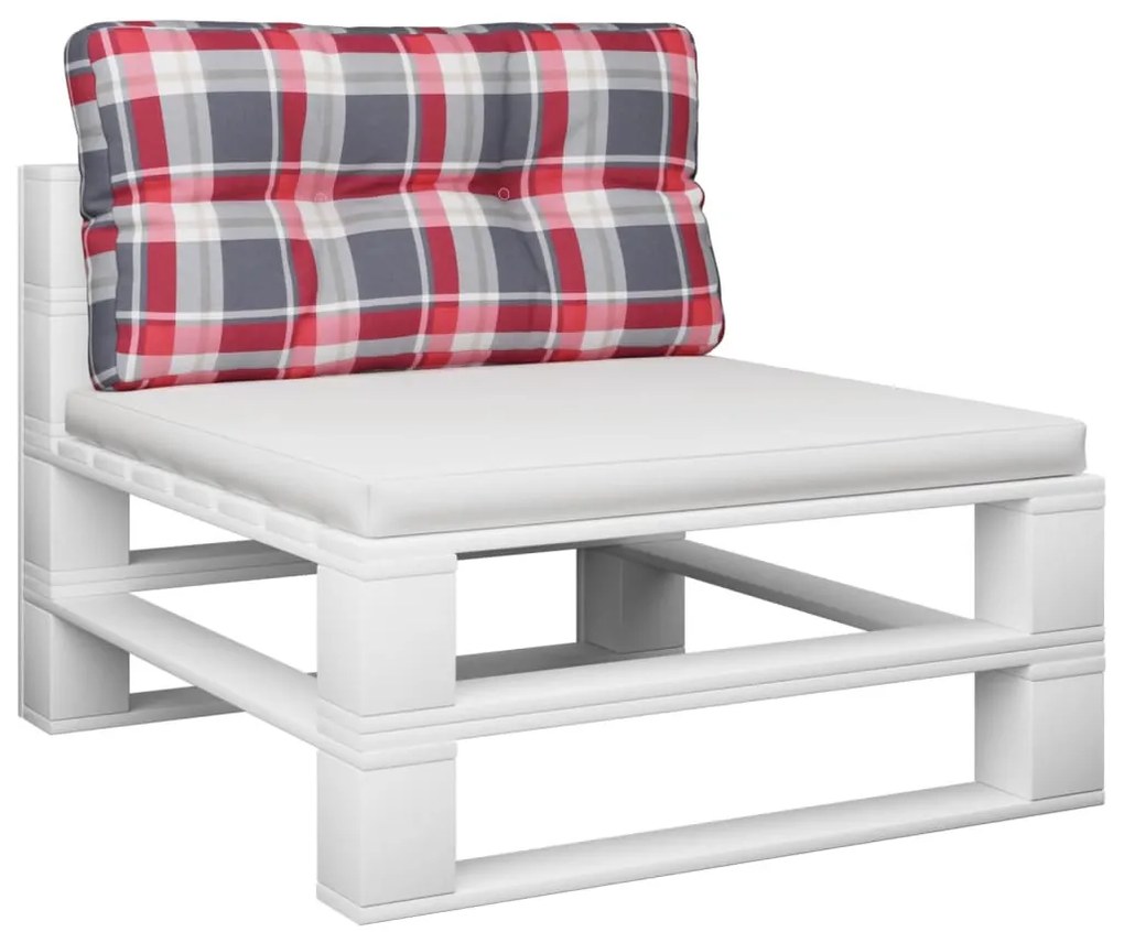 Almofadão p/ sofá de paletes 80x40x12 cm tecido xadrez vermelho