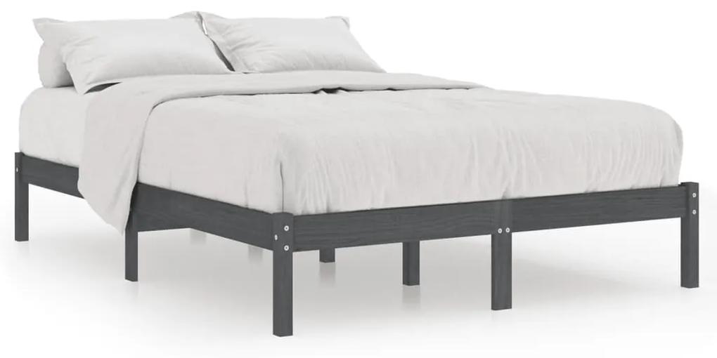 Estrutura cama pequena casal 120x190 cm pinho maciço cinza