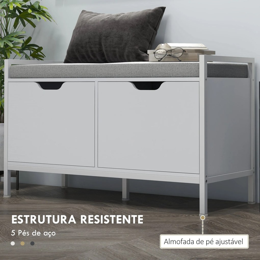 Banco Sapateira com Assento com Almofada Amovível para 4 Pares de Sapa