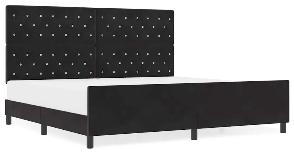 Estrutura de Cama vidaXL Preta 200x200 cm Veludo
