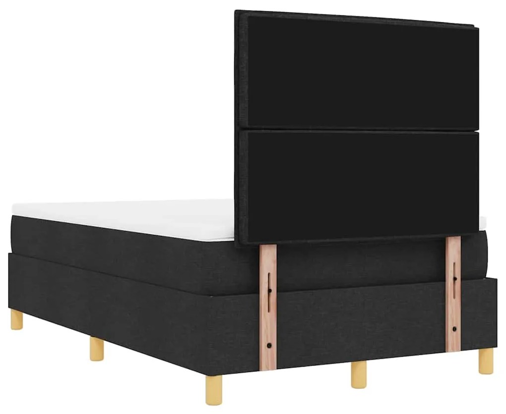 Cama Box com Colchão &amp; Banco Preto 120x190 cm Tecido
