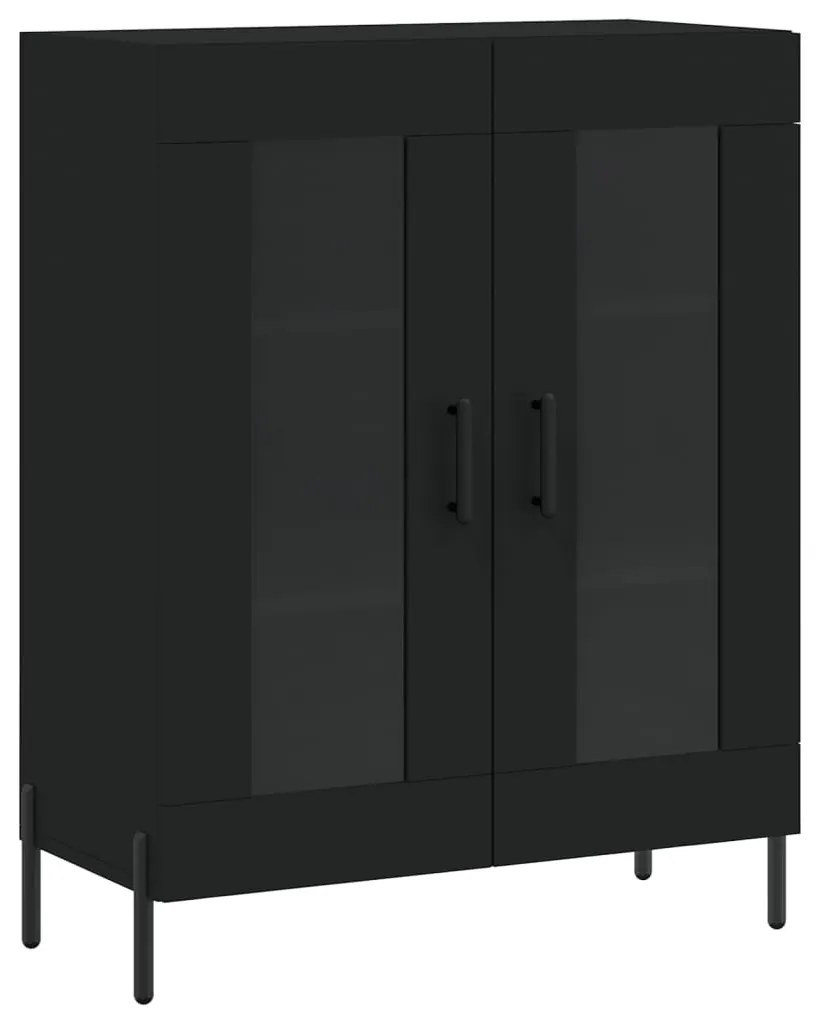 Armário alto 69,5x34x180 cm derivados de madeira preto