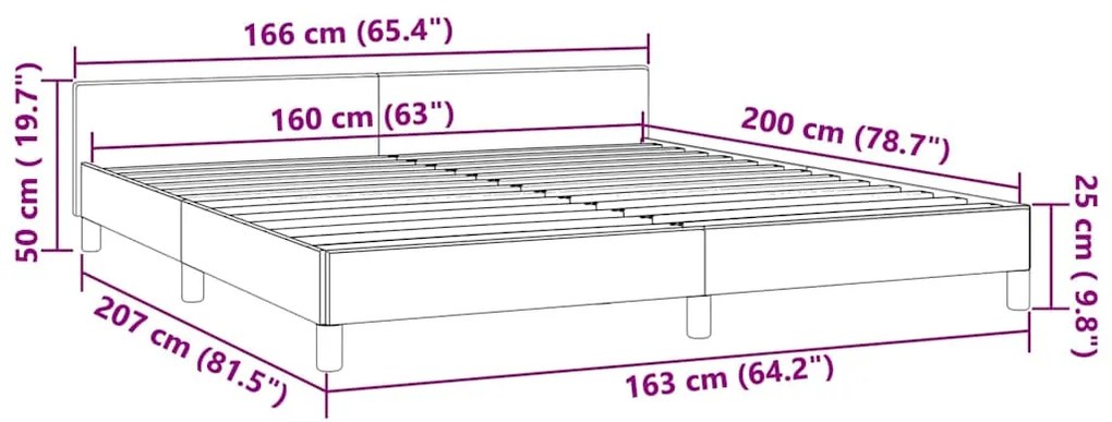Estrutura de cama sem colchão 160x200 cm veludo azul-escuro