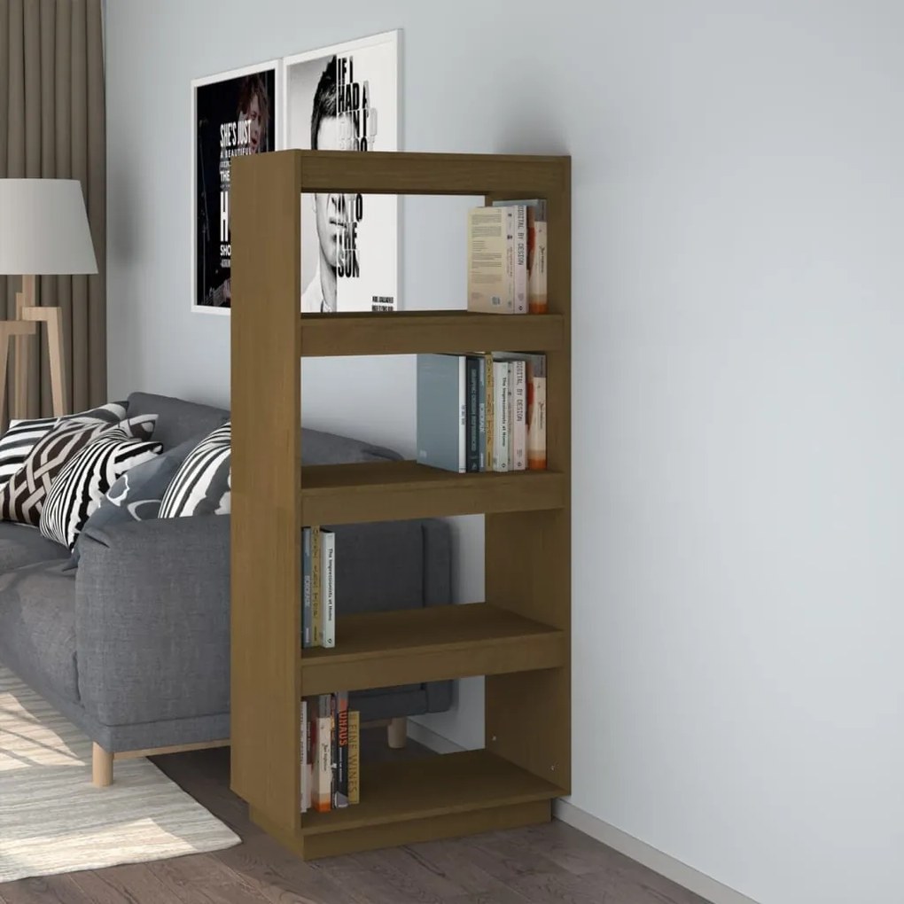 vidaXL Estante/divisória 60x35x135 cm pinho maciço castanho-mel