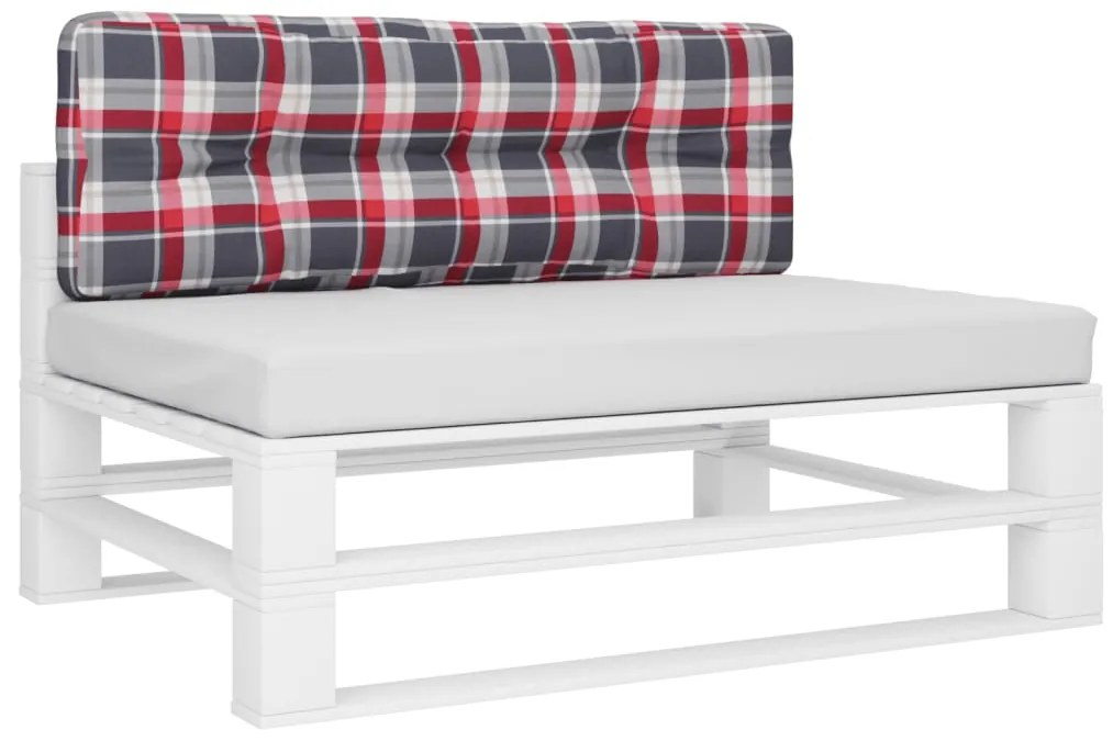 Almofadão p/ sofá de paletes 120x40x12cm tecido xadrez vermelho