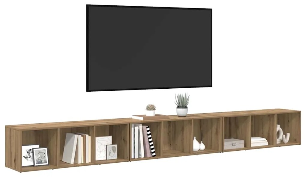Gabinete para TV 3 pcs carvalho artisiano 37 x 35 x 107.5 cm