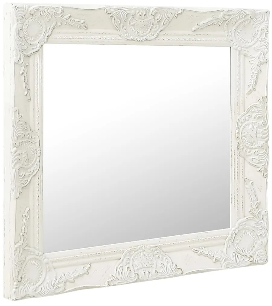 Espelho de parede estilo barroco 50x50 cm branco