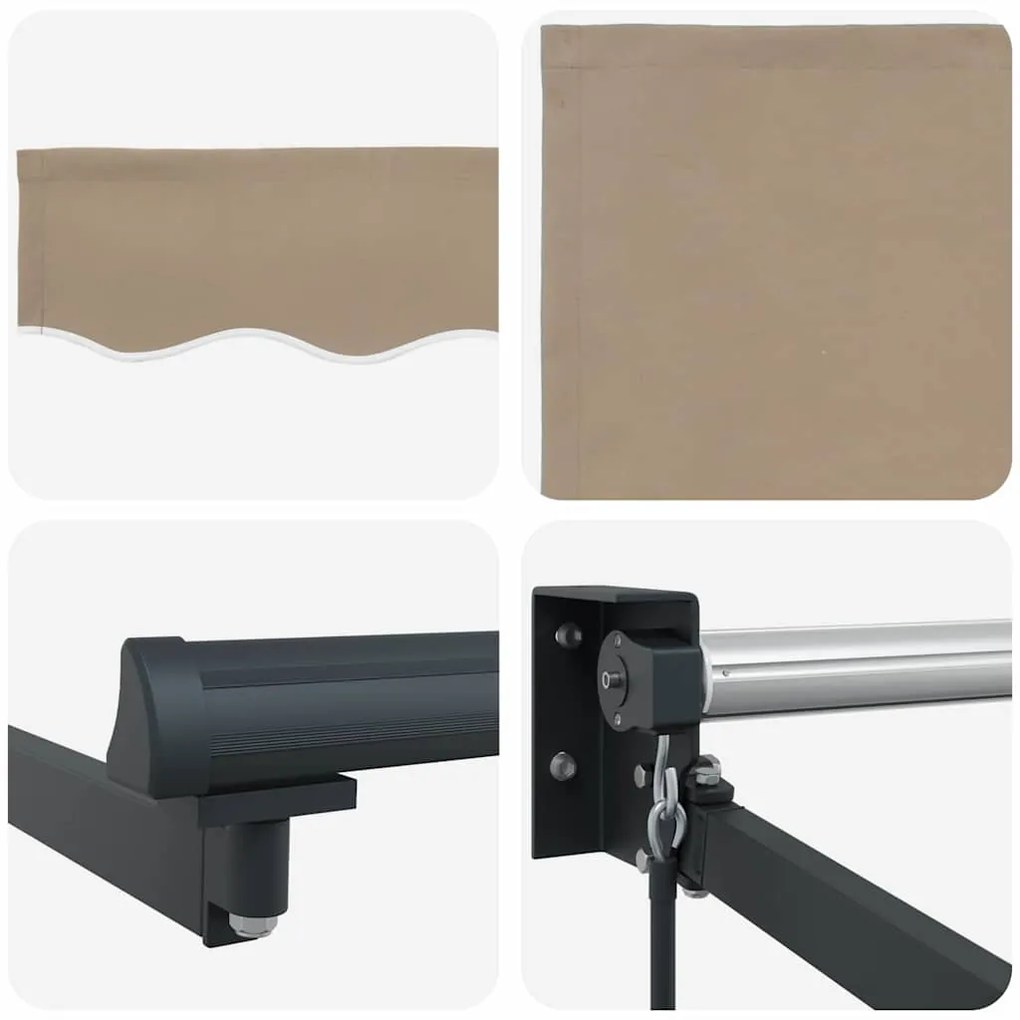 Toldo Retrátil Manual Bege 350x250 cm