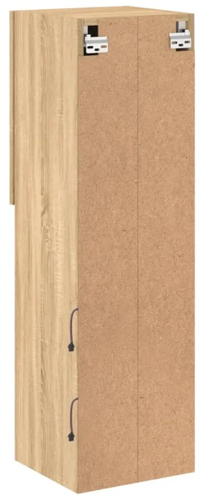 Móvel de TV com luzes LED 30,5x30x102 cm carvalho sonoma