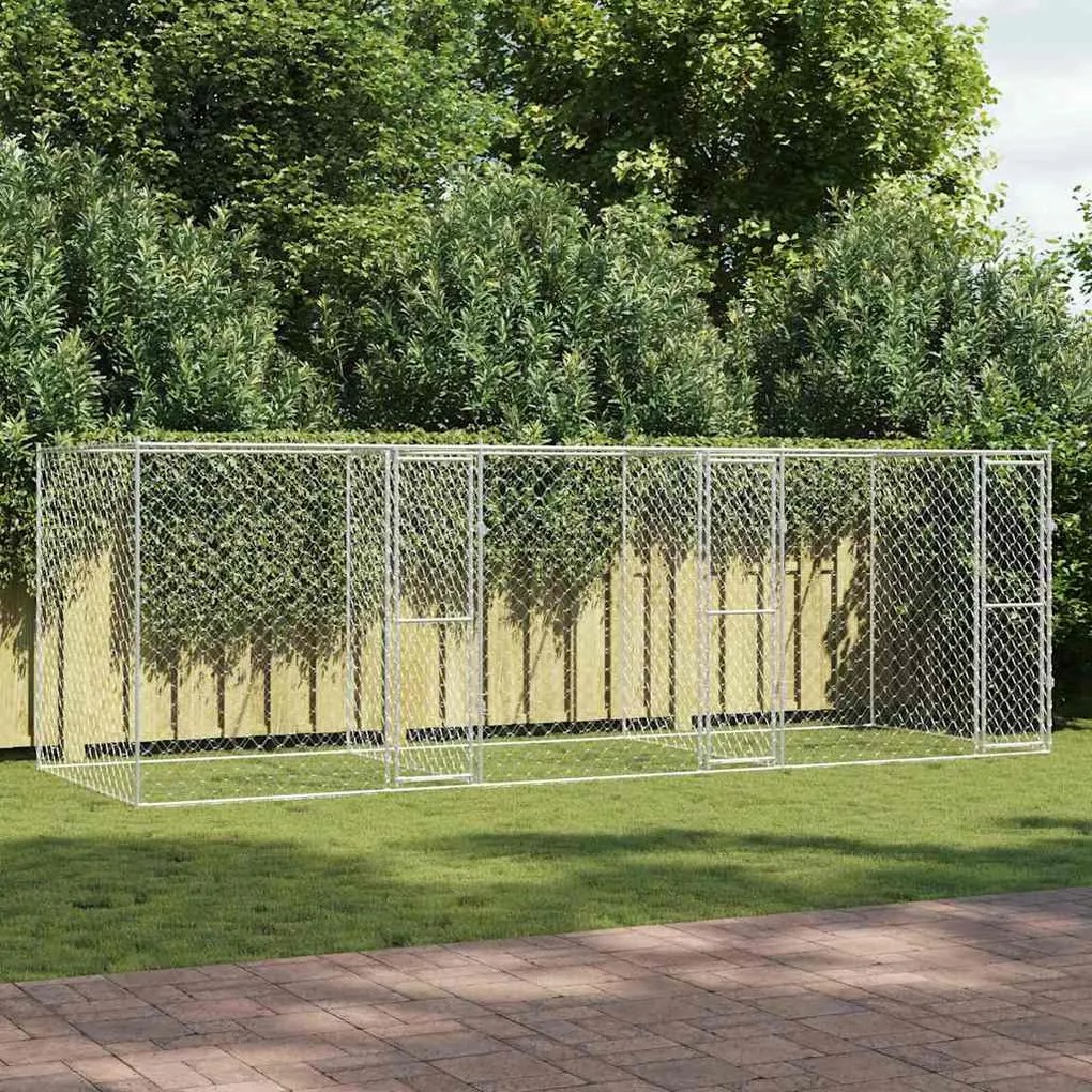 Jaula para cão Prateado 600 x 200 x 200 cm Aço Galvanizado