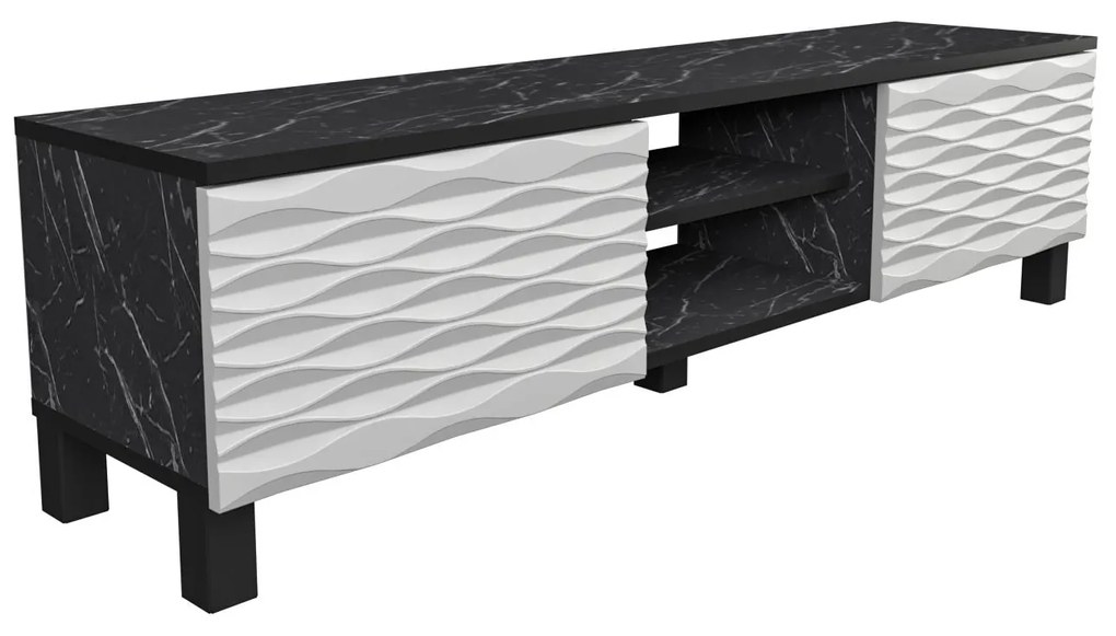Móvel TV Lukas – Preto e Branco – 150 cm x 35 cm x 40,3 cm