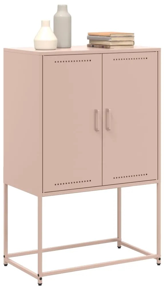 Aparador alto 68,5x38,5x107 cm aço rosa