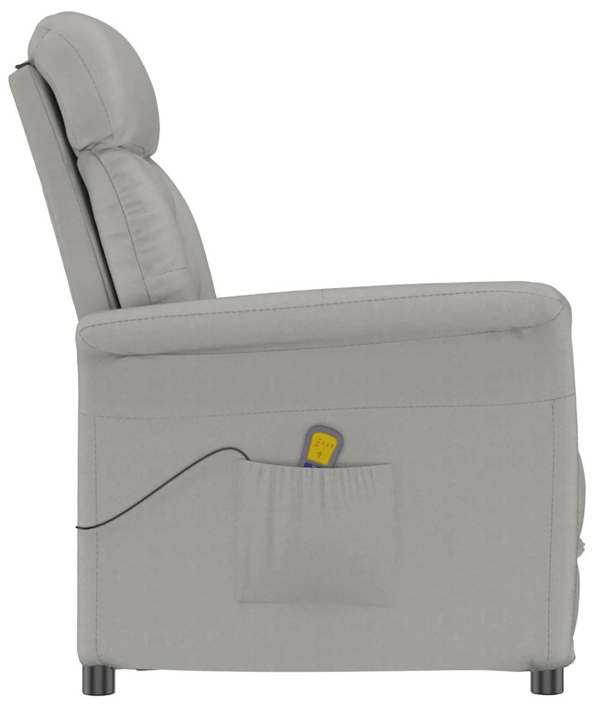 Cadeira de Massagem vidaXL Cinza Claro em Tecido Microfibra