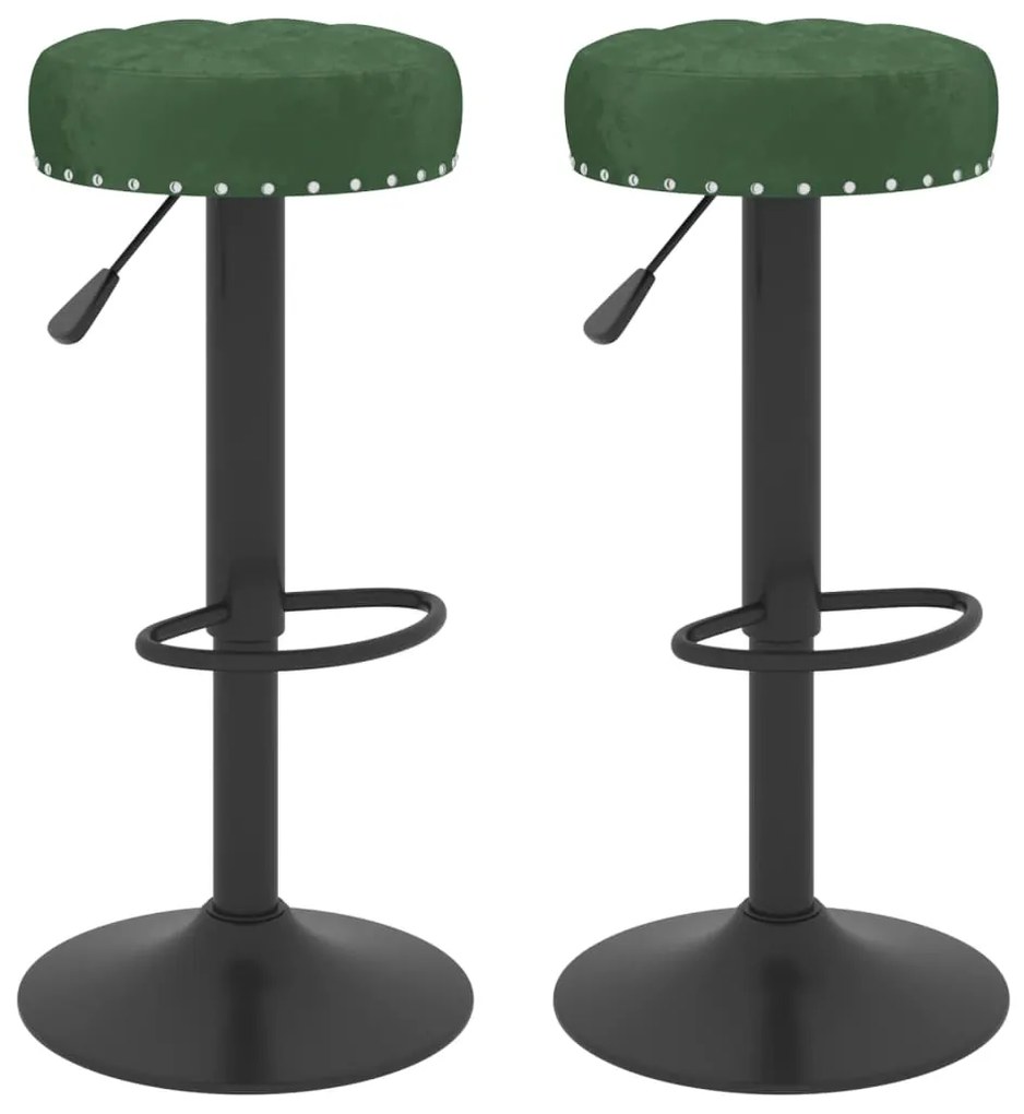 Bancos de bar 2 pcs veludo verde-escuro