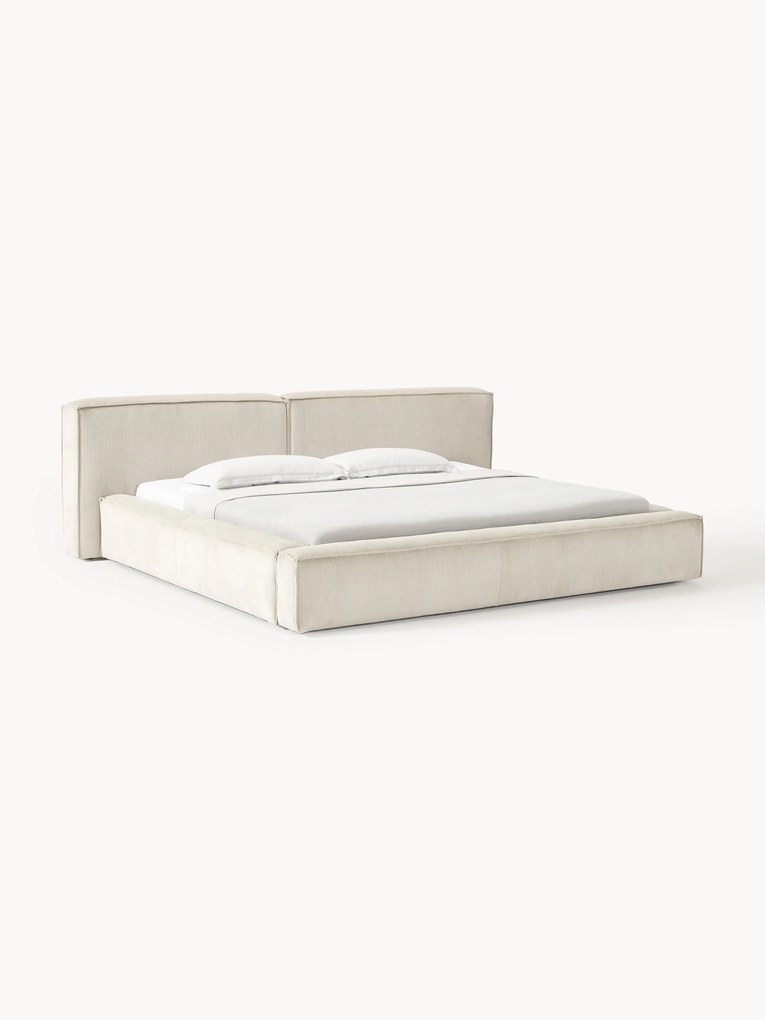 Corduroy Upholstered Bed Lennon with Storage Space
