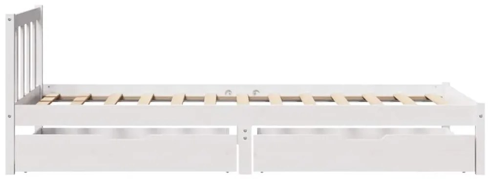 Cama sem colchão 100x200 cm madeira de pinho maciça branco