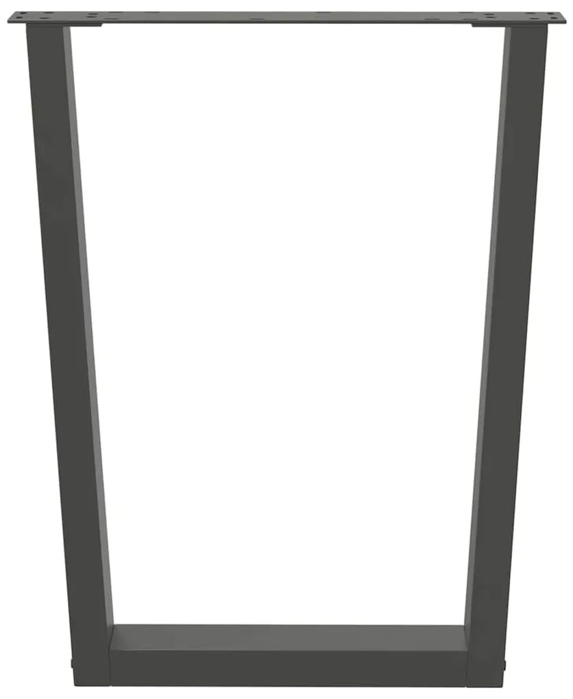 Pés para mesa de jantar em V, 2 peças, antracite, 60x(72-73,3) cm, aço