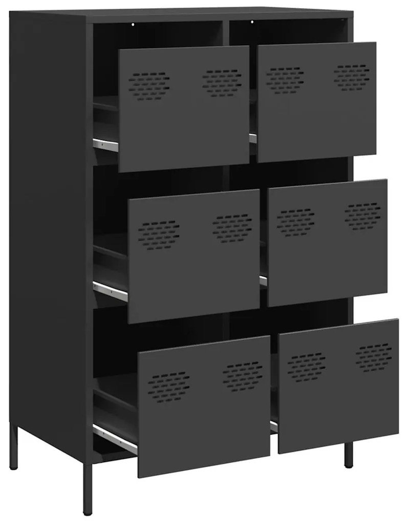 Móvel alto 68x39x101,5 cm aço preto