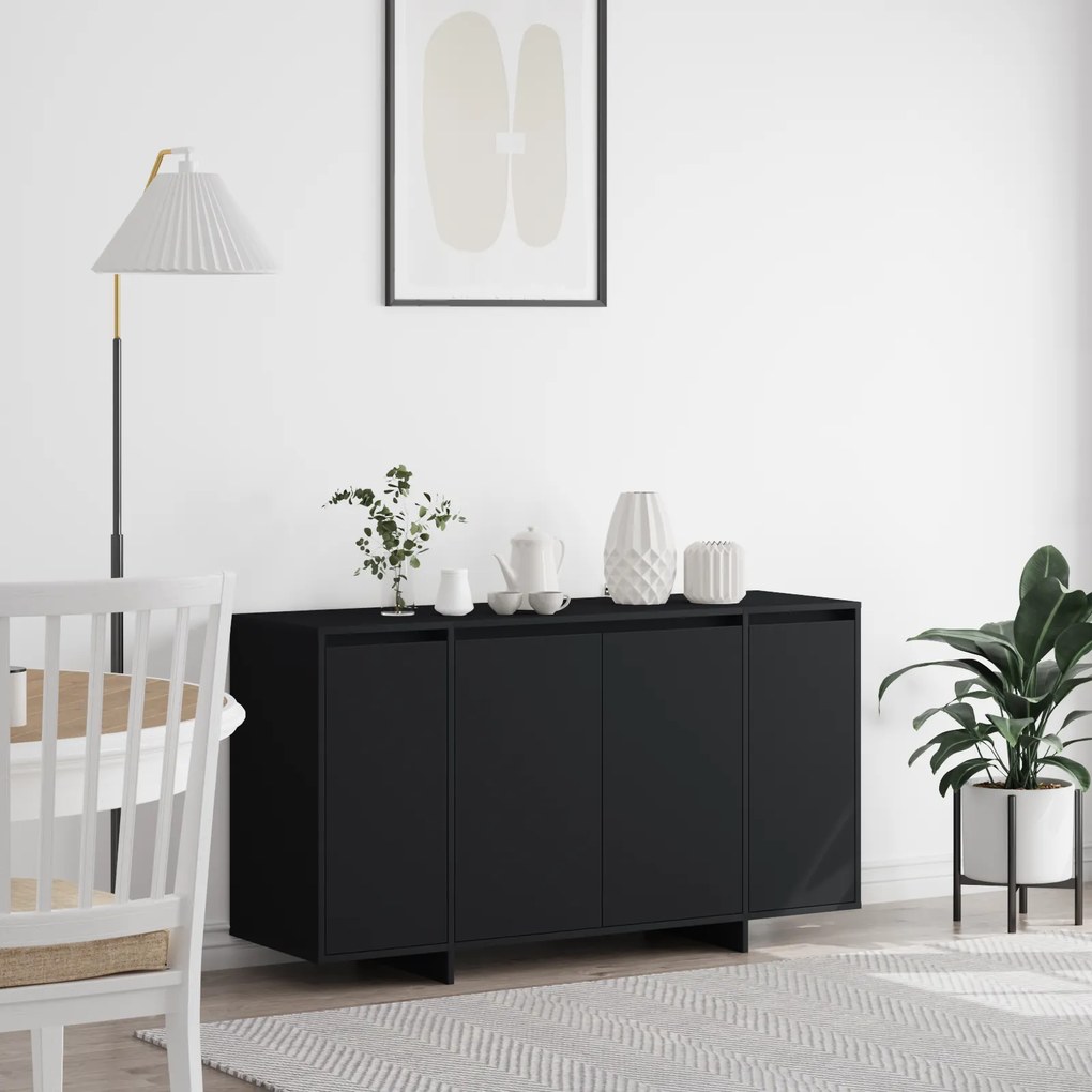 vidaXL Buffet Preto Preto Madeira Engenheirada 135 x 41 x 75 cm