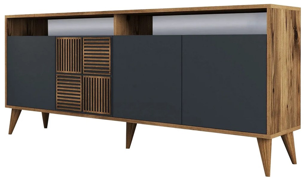 Console Milan – Walnut Anthracite – 180 cm x 78 cm x 35 cm