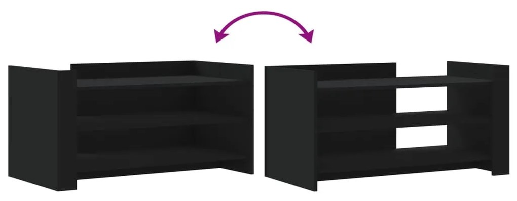 Mesa de centro 100x50x50 cm derivados de madeira preto
