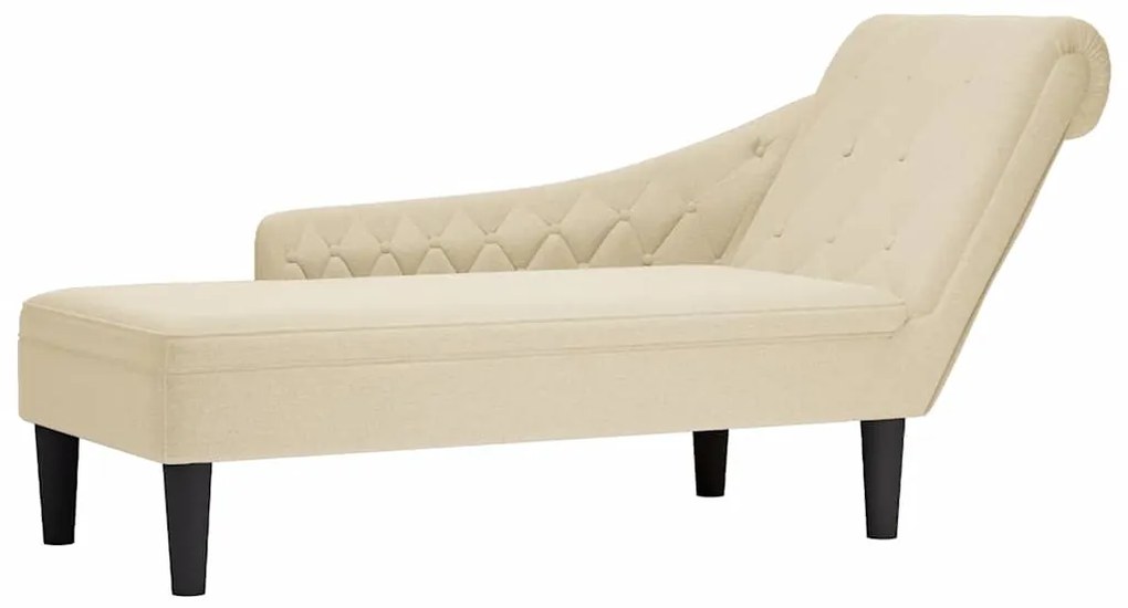 Chaise lounge c/ almofada/apoio de braços direito tecido creme