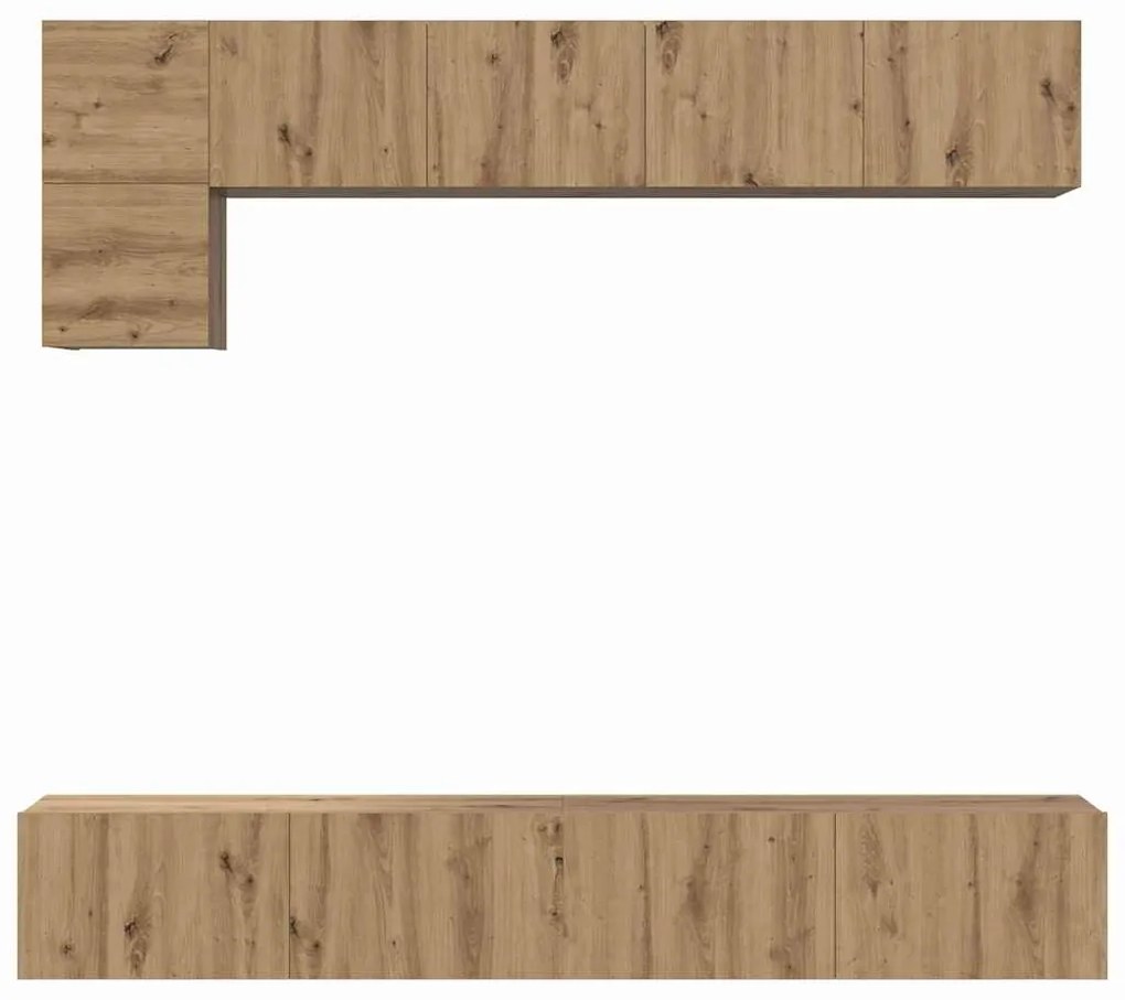 Conjunto de móvel de TV 5 pcs carvalho artisiano Médio 100 cm