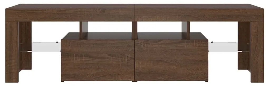 Móvel de TV com luzes LED 140x36,5x40 cm carvalho castanho