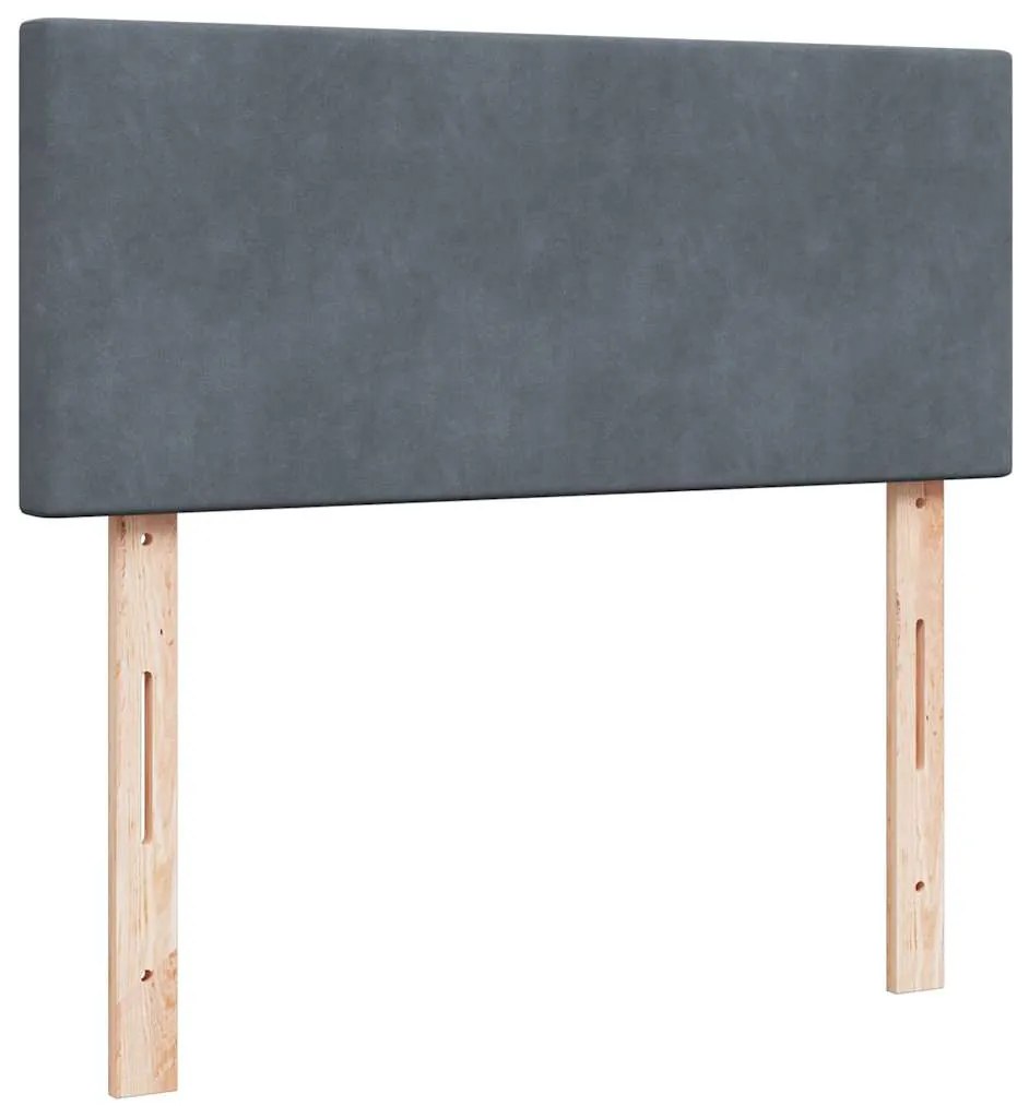 Cama boxspring com colchão 120x200 cm veludo cinzento-escuro