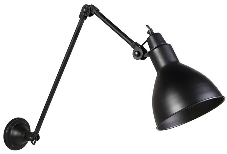 LED Candeeiro de parede inteligente preto ajustável incl. Wifi A60 - Wye Industrial,Rústico