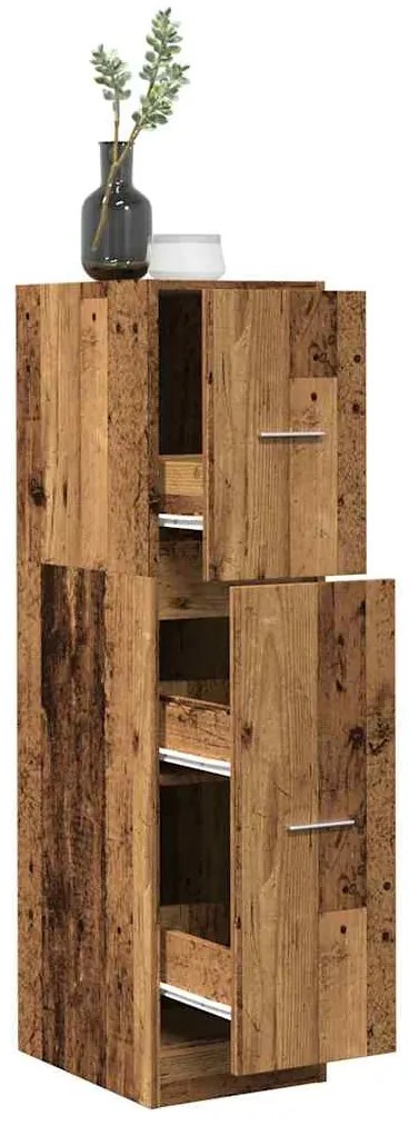 vidaXL Armário boticário 30x41x118 cm derivados madeira madeira velha