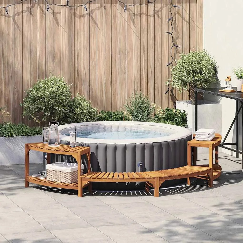 Surround para Hidromassagem Semicircular 272x120.5x55.5 cm Madeira Sól