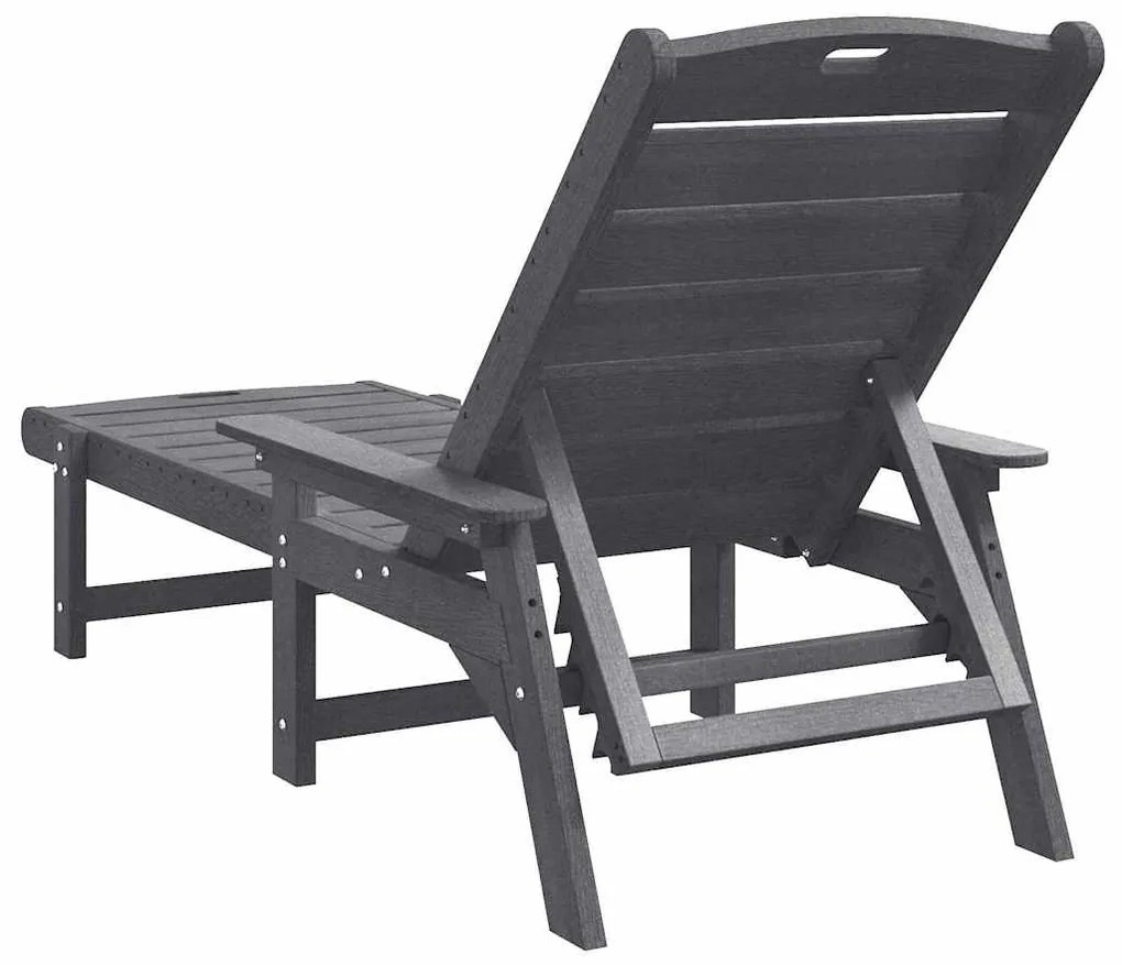 Espreguiçadeira Cinzento-claro 53x162x98.5 cm HDPE