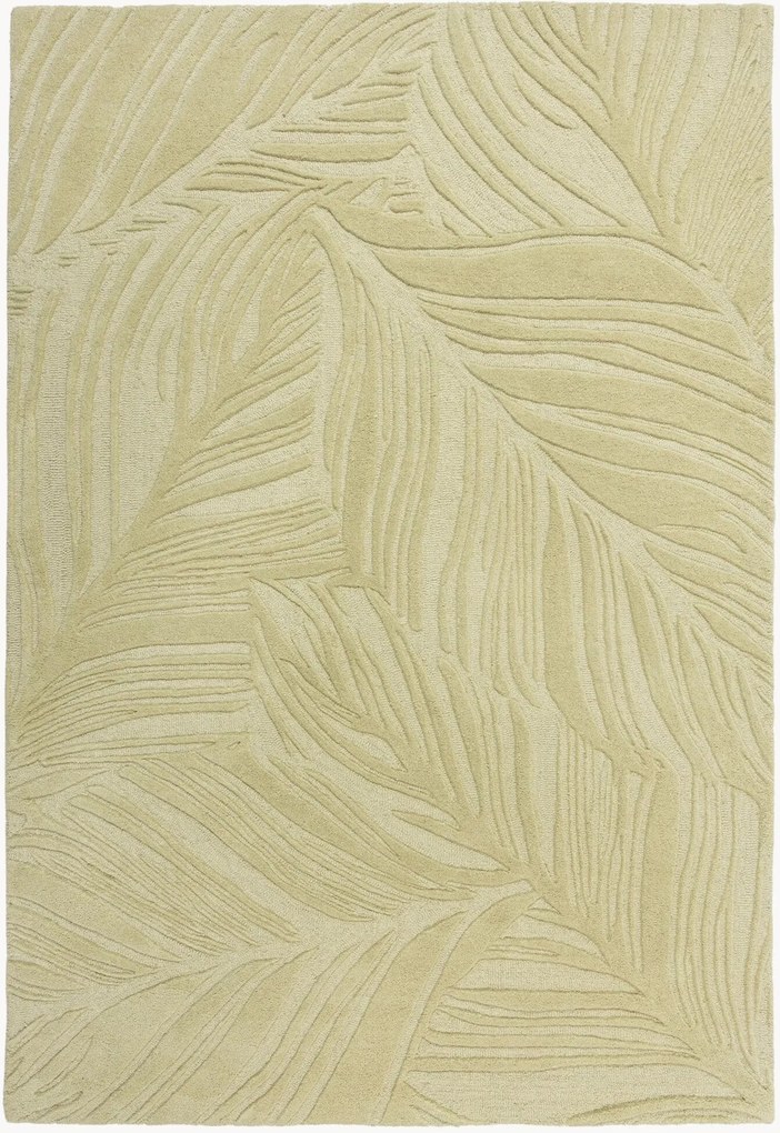 Tapete em lã artesanal com relevo Lino Leaf