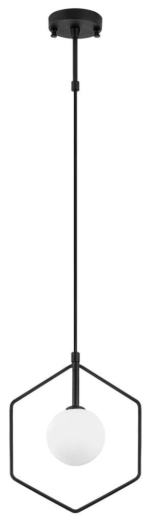 Candeeiro Chandelier Geometri – Preto e Branco – 22 x 12 cm